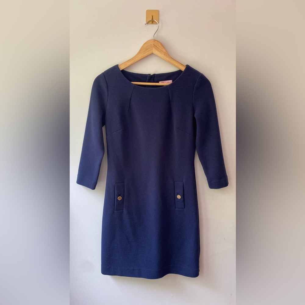 Lilly Pulitzer | XS‎ Navy Ribbed Charlene Shift Dress